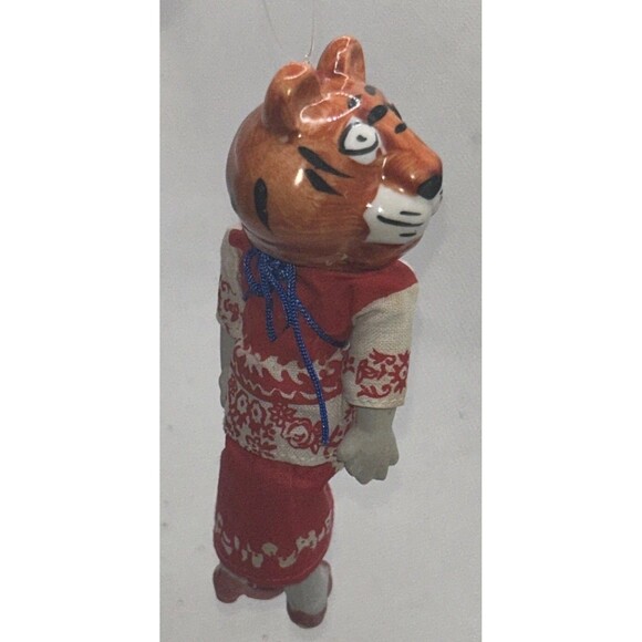 Japanese Tiger Hakata Doll Ornament Porcelein Asian Dress Kimono New Year - Picture 3 of 7